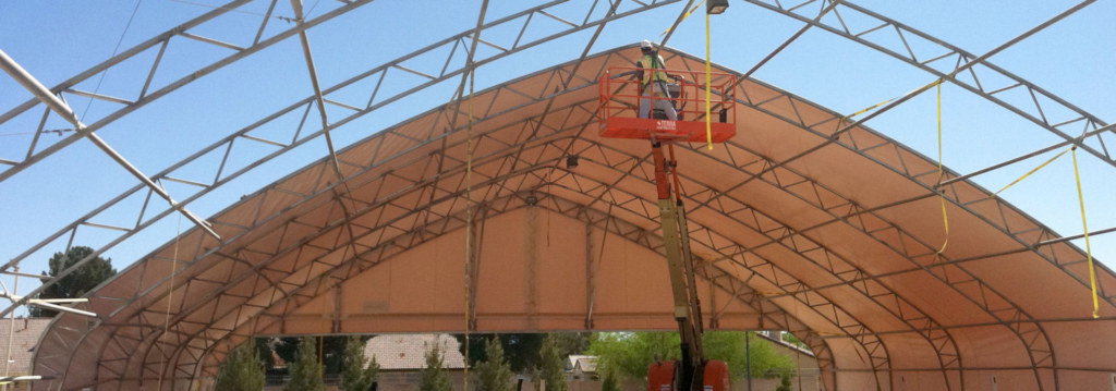 Constructing a fabric structure