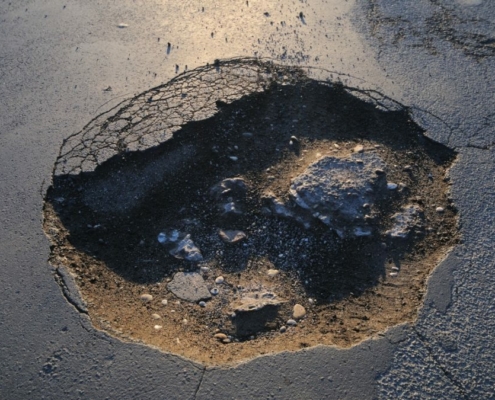 Pothole on a road